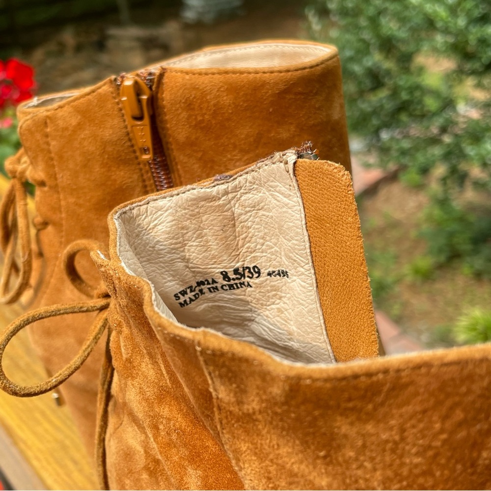 Chinese Laundry Kristin Cavallari 
Suede Back Tie Ankle Boots Size 8.5 - Picture 12 of 12